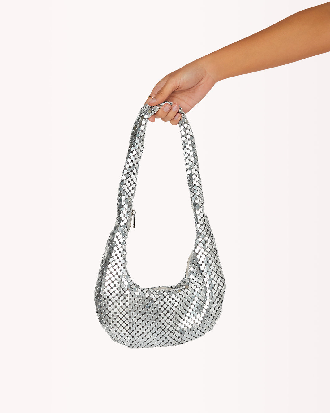 LUNA SHOULDER BAG - SILVER GLOWMESH-Handbags-Billini-O/S-BILLINI USA