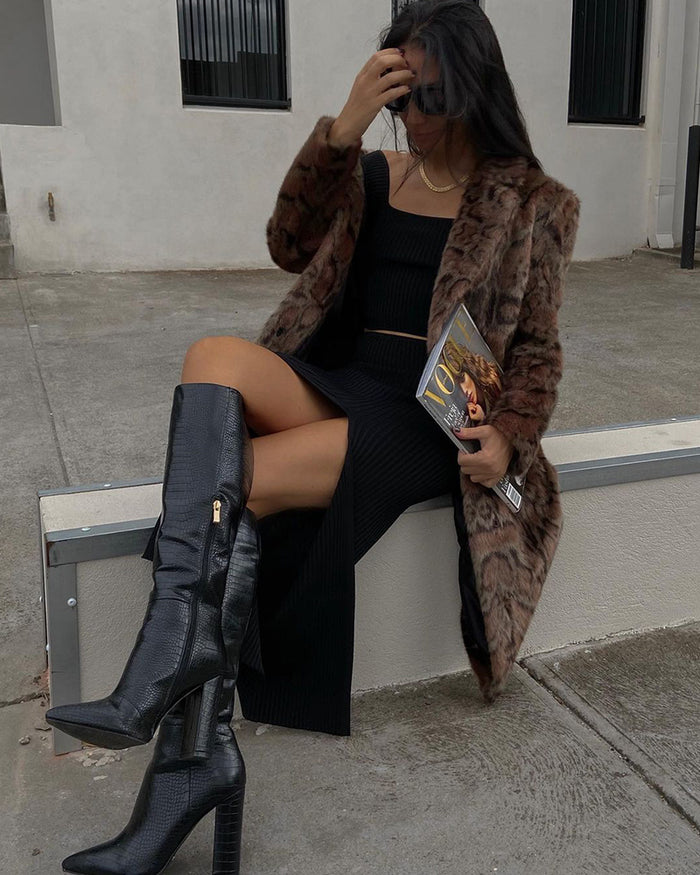 MILLA WIDE FIT - BLACK CROC-Boots-Billini-BILLINI USA