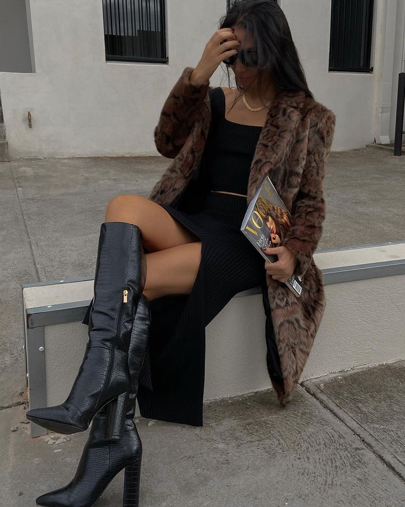 MILLA WIDE FIT - BLACK CROC-Boots-Billini-BILLINI USA