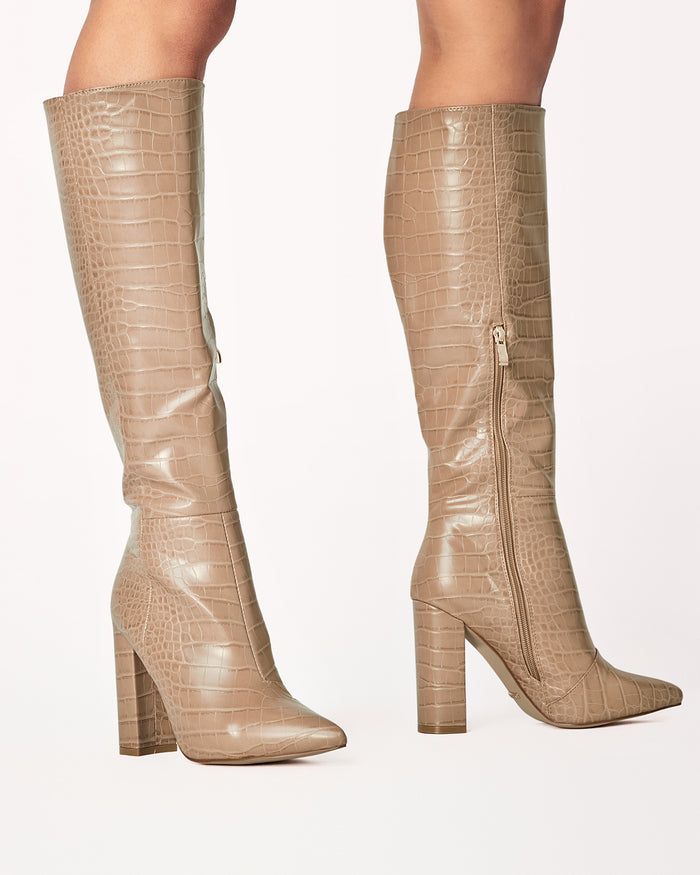 MILLA - NUDE CROC-Boots-Billini-BILLINI USA