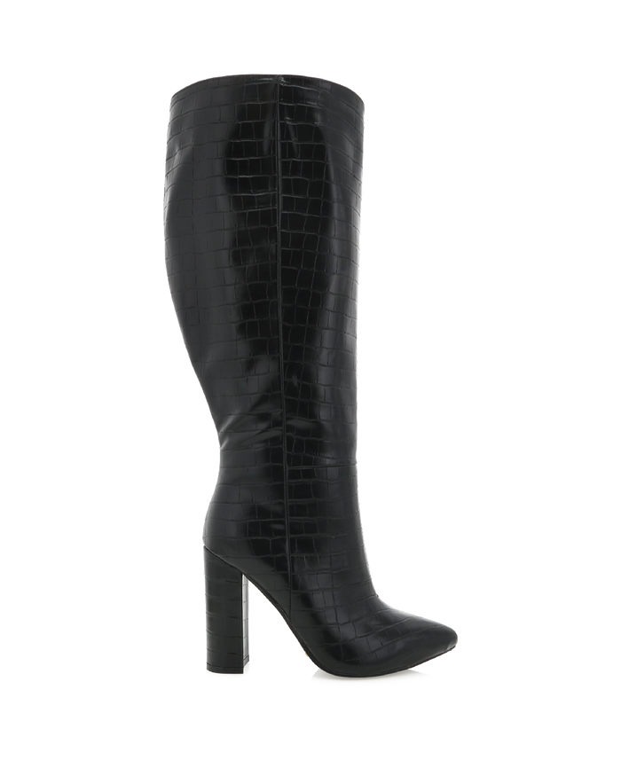 MILLA CURVE - BLACK CROC-Boots-Billini-BILLINI USA