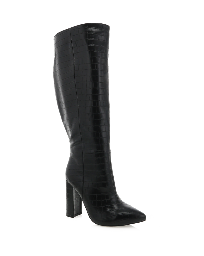 MILLA CURVE - BLACK CROC-Boots-Billini-BILLINI USA