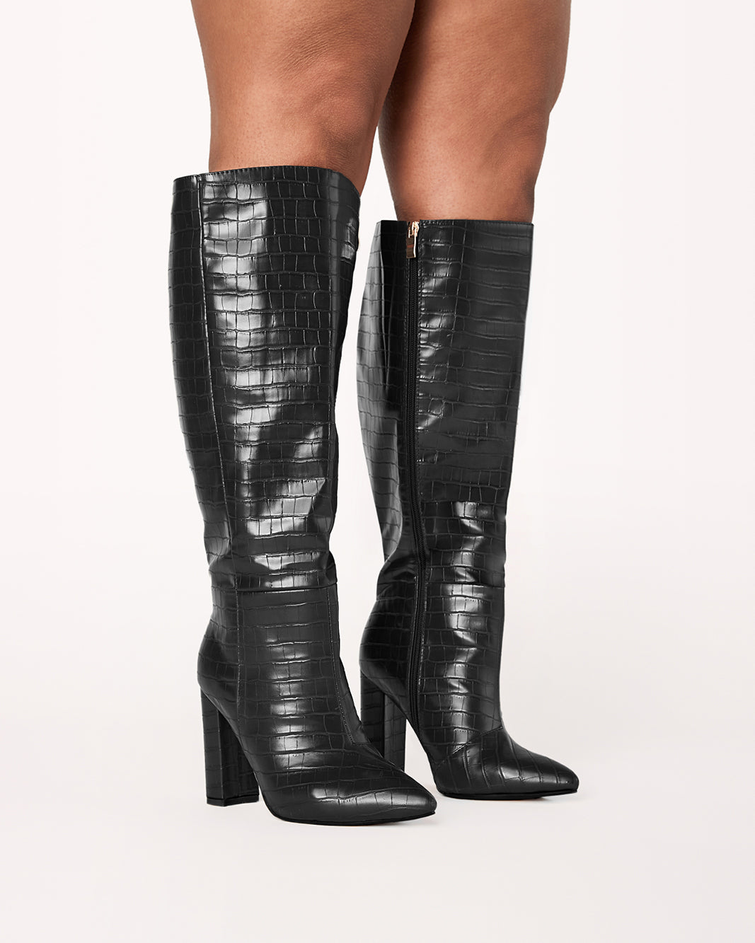 MILLA CURVE - BLACK CROC-Boots-Billini-BILLINI USA