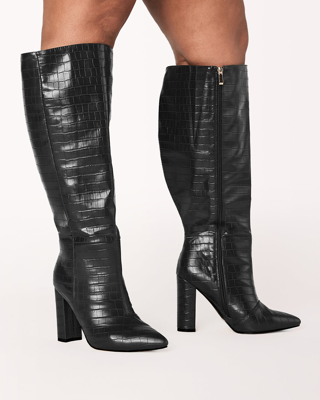 MILLA CURVE - BLACK CROC-Boots-Billini-BILLINI USA