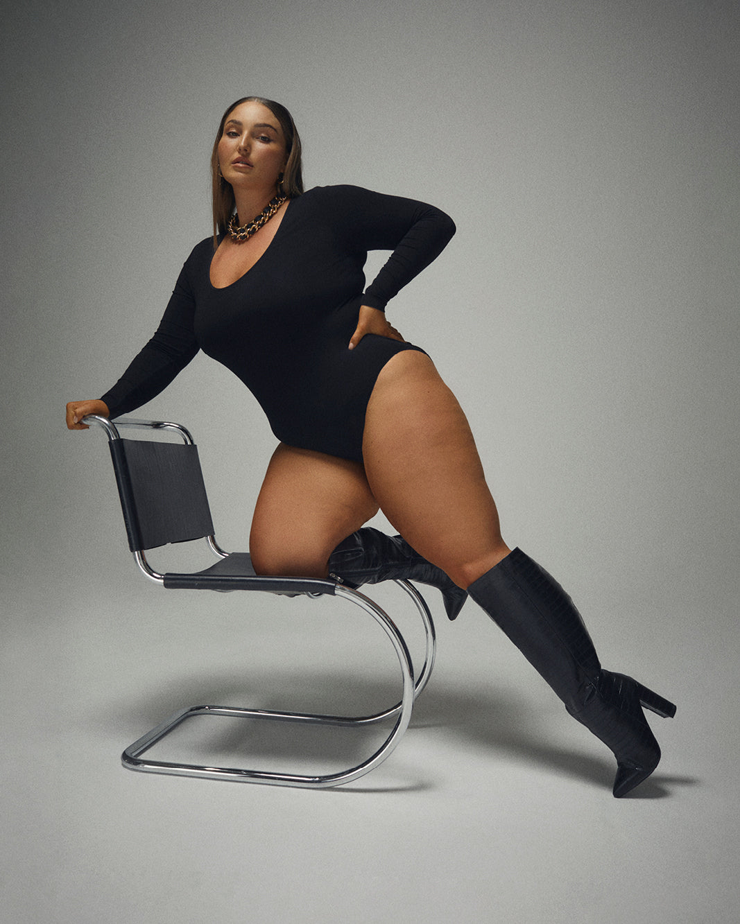 MILLA CURVE - BLACK CROC-Boots-Billini-BILLINI USA