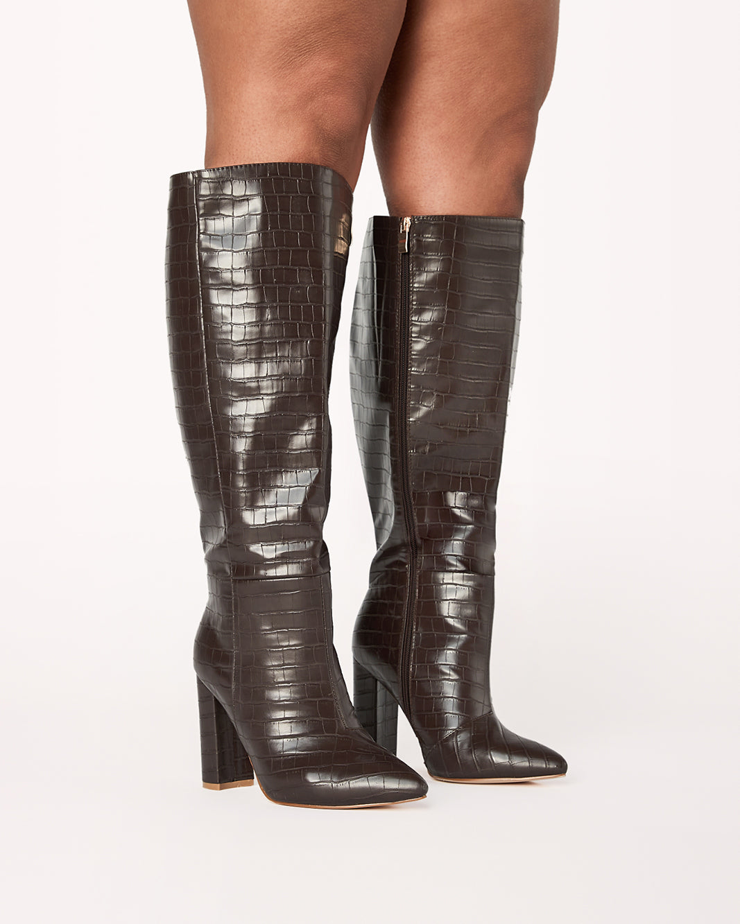 MILLA CURVE - CHOCOLATE CROC-Boots-Billini-BILLINI USA