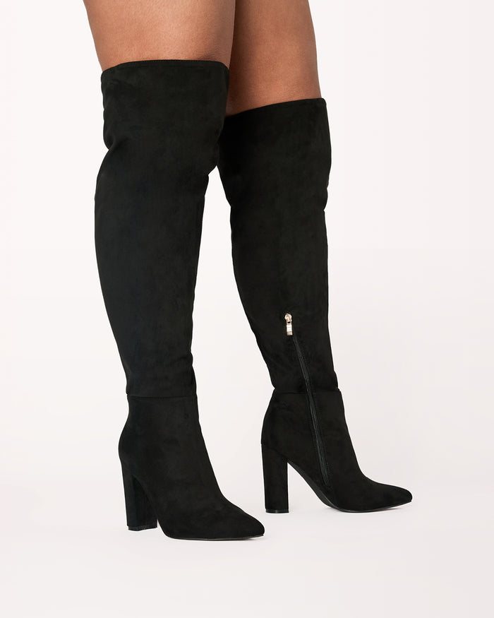 MOSCOW CURVE - BLACK SUEDE-Boots-Billini-BILLINI USA