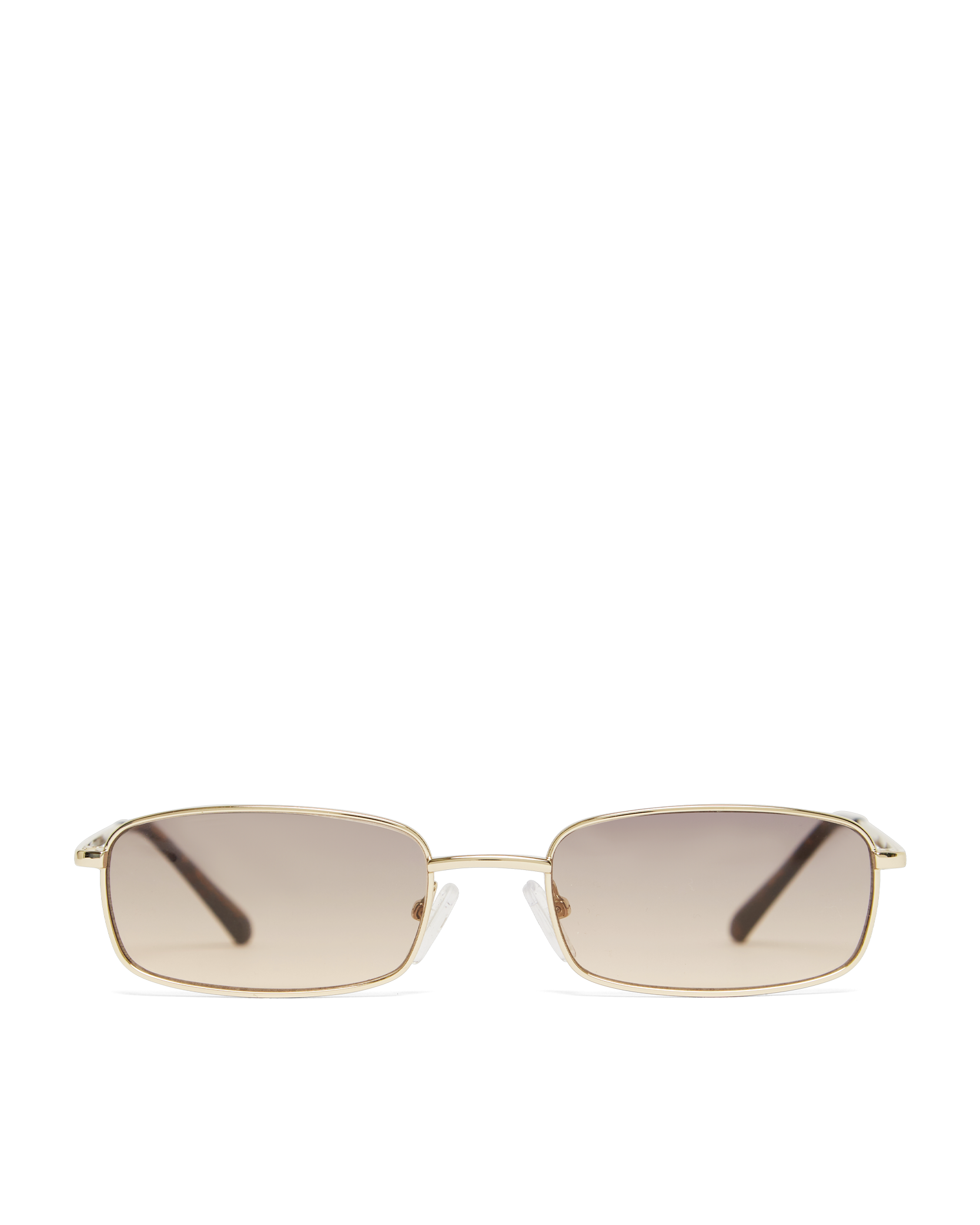 Gold Mirror Rectangular Sunglasses - Gold